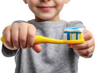 little boy with toothbrush