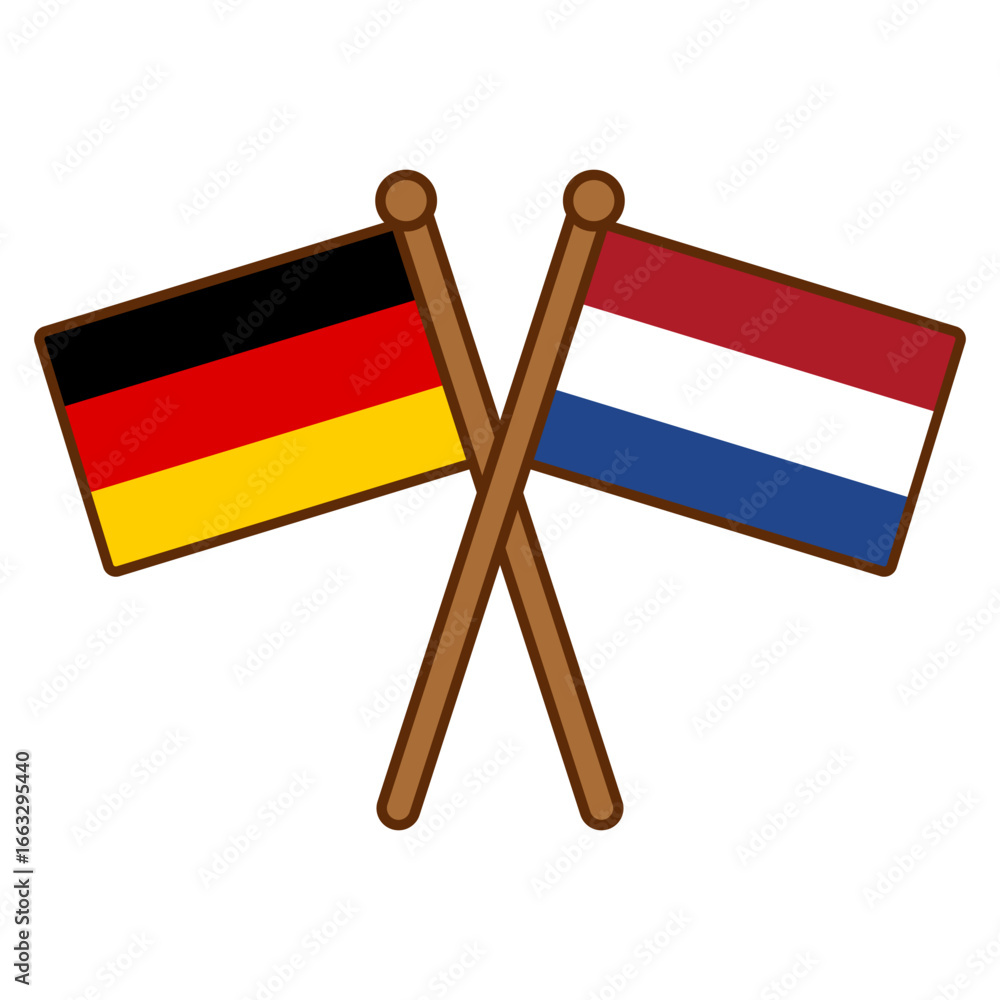Poster germany and the netherlands cross flags vector on white background
Vector country flags intersecting