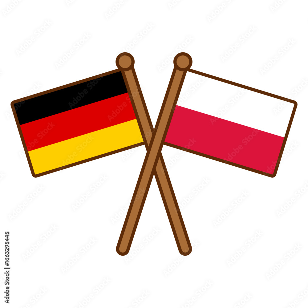 Poster germany and poland cross flags vector on white background
Vector country flags intersecting