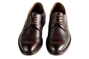 Isolated Background Detailed Brown Leather Men Formal Shoes Elegant
