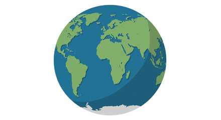 Fototapeta premium Stylized Earth Globe with Continents and Oceans Illustration.
