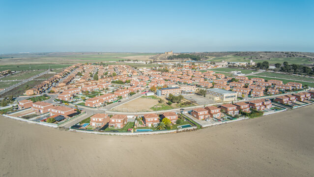 Aerial View of Barcience Town, province of Toledo. Spain