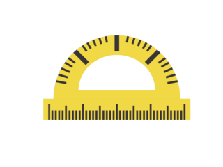  illustration protractor ruler. Measurement and drawing tool. 