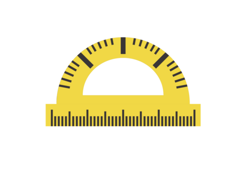  illustration protractor ruler. Measurement and drawing tool. 