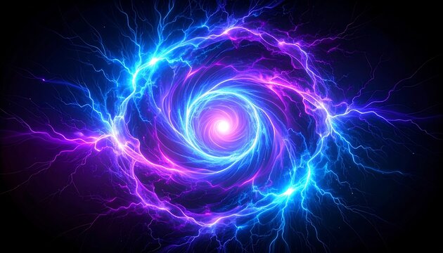 Glowing Energy Spiral Vortex, Abstract Art