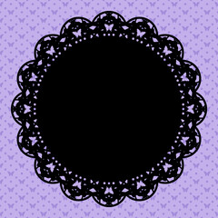 丸型レース×蝶&ドット(パープル)