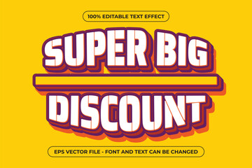 Super Big Discount 3D Editable Text Effect - Big Sale - Promo