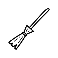 Witch broom icon for Helloween theme elements