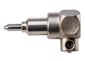 Right-angle bit adapter isolated on a white or transparent background.