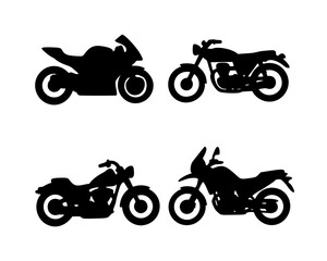 Fototapeta premium Set of Four Motorcycle Silhouettes