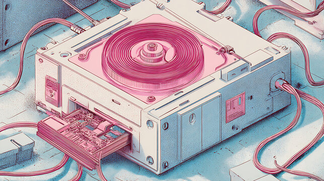  A digital illustration of a computer's memory storage unit, the hard disk 