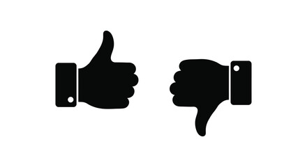 thumbs up and thumbs down hand gestures for approval and disapproval