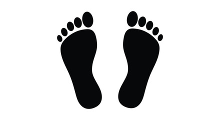 A pair of black footprints on a white background