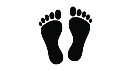 A pair of black footprints on a white background
