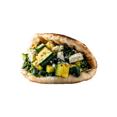 Delicious Grilled Zucchini and Spinach Pita Pocket with Feta Cheese