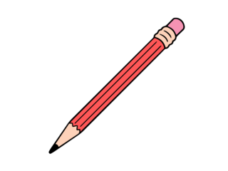 red pencil isolated on white background