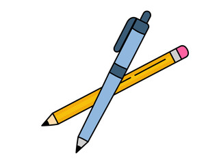 Pencil and pen illustration in an isolated background.