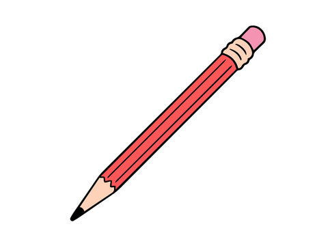 red pencil isolated on white background - Powered by Adobe