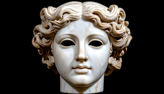 Close-up of a classical marble bust