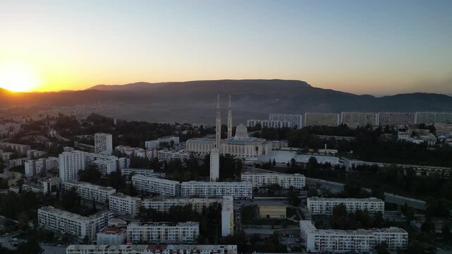 aerial shot of mosque in constantine
