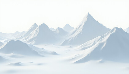 Fototapeta premium Minimalist Snowy Mountain Landscape in Soft Light