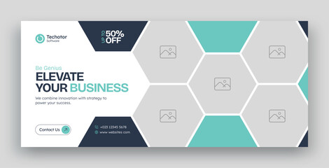 Digital marketing facebook cover web banner template