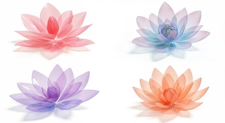 Abstract lotus flowers design