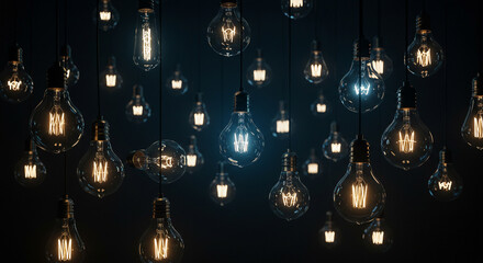 A captivating display of numerous hanging lanterns, illuminating a dark space with a variety of warm and cool tones, creating a visually stunning and atmospheric ambiance.