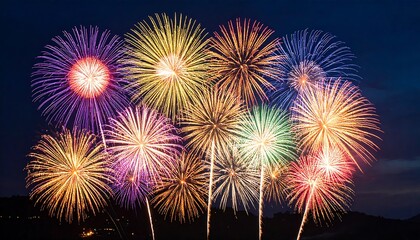 Obraz premium Fireworks display at night