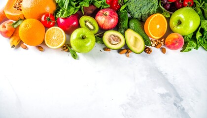 Colorful array of fresh fruits and vegetables (1)