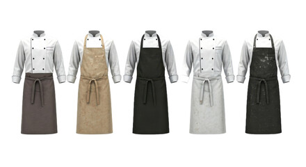 Collection of Aprons in Various Colors for Culinary Professionals