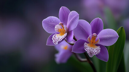 Obraz premium Rain-soaked phlox blossoms in a serene garden, detailed macro view of petals with shimmering water droplets, soft natural light creating freshness, calmness, and renewal in nature