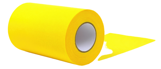 Rolled-up yellow tape