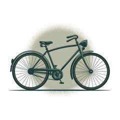 Fototapeta premium Classic vintage bicycle with stylish retro design ready for urban exploration and eco-friendly travel.