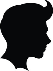 Man face side view silhouette vector icon on white background. Man vector logo silhouette. black man. 