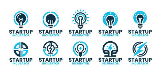 10 Startup Incubator Logo Set Modern Minimalist Business Brand Design