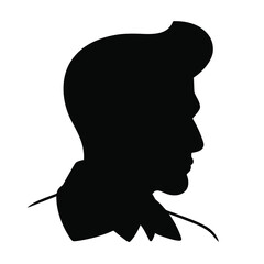 Man face side view silhouette vector icon on white background. Man vector logo silhouette. black man. 
