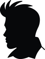 Man face side view silhouette vector icon on white background. Man vector logo silhouette. black man. 