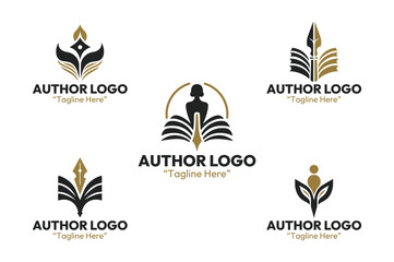 Fototapeta premium 5 Author Logo Set Modern Writing Identity Design