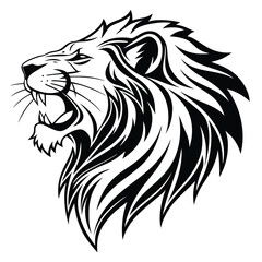 Lion head logo icon, lion face vector Illustration, on a isolated background, EPS