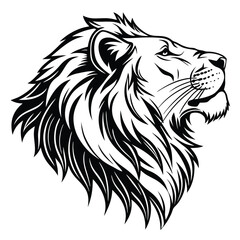 Lion head logo icon, lion face vector Illustration, on a isolated background, EPS