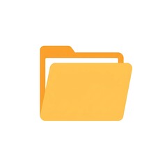 Minimalist Orange Folder Icon Clean Flat Design Digital Asset.