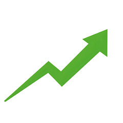 Green Arrow Up PNG File – Glossy Upward Growth Symbol – Isolated on Transparent Background PNG for Business & Graphic Design