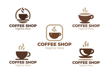 5 Shop Logo Set Modern Cafe Brand Identity