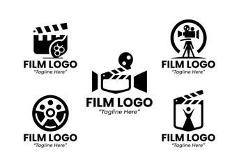 5 Logo Set Modern Cinematic Media Brand Design
