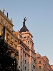 Architectural details at the Gran Via, Madrid, Spain
