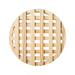 Round wooden lattice trivet or coaster