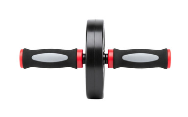 Black ab roller wheel with red accents