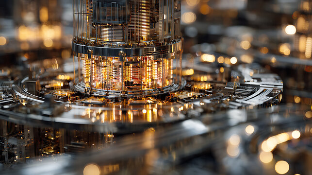  A futuristic image of a quantum computer's internals 