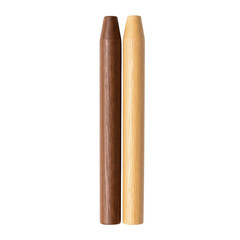 Dark and light wooden dowel rods